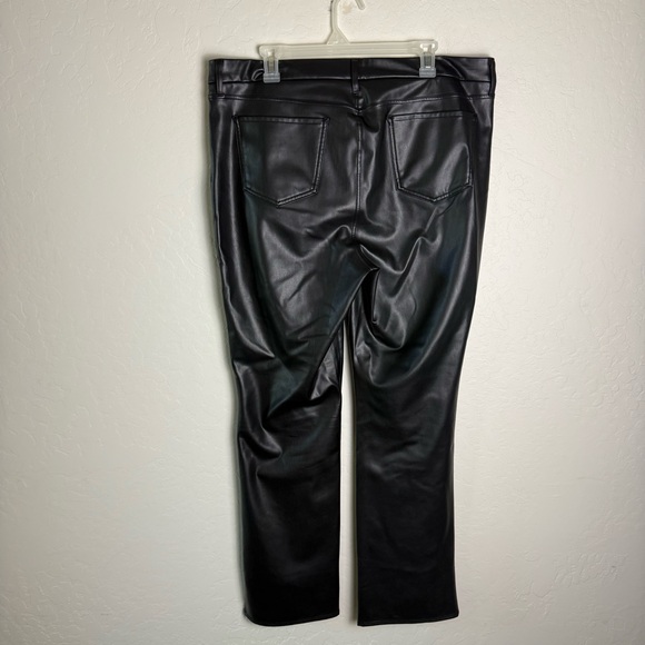 NYDJ Black Faux Leather Marilyn Straight Leg Pants Sculp-Her 
Jeans 16 - Picture 6 of 16